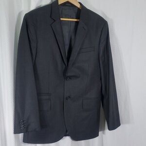 Express Mens Blazer 2Button Blazer Pinstripe Gray Business Career Sz 38S 91%Wool